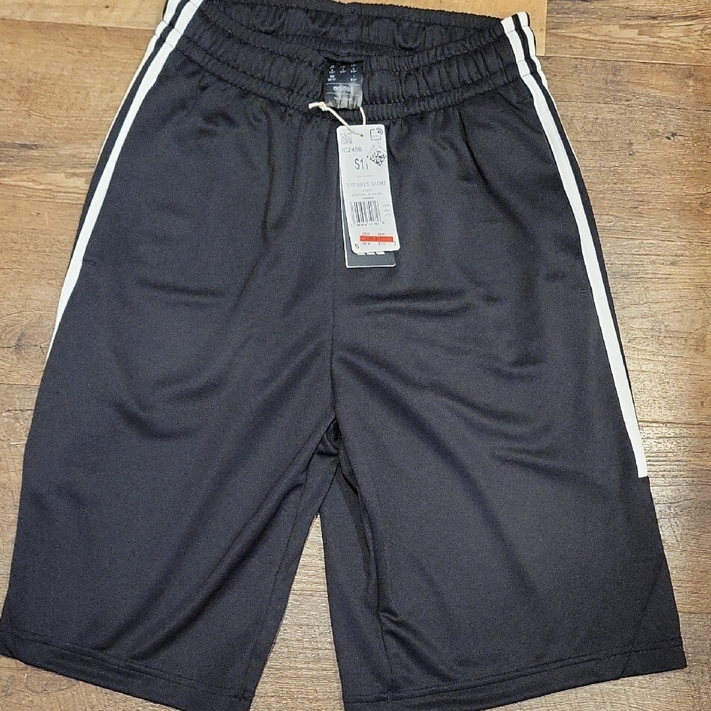 Adidas Black Athletic Shorts with Triple Stripe